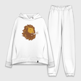 Женский костюм хлопок Oversize с принтом Lion Rawr в Екатеринбурге,  |  | animal | cat | lion | африка | животные | зверь | кот | кошка | лев | львенок | львица | тигр | хищник | царь