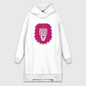 Платье-худи хлопок с принтом Pink Lion в Екатеринбурге,  |  | animal | cat | lion | африка | животные | зверь | кот | кошка | лев | львенок | львица | тигр | хищник | царь