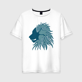 Женская футболка хлопок Oversize с принтом Super Lion в Екатеринбурге, 100% хлопок | свободный крой, круглый ворот, спущенный рукав, длина до линии бедер
 | animal | cat | lion | африка | животные | зверь | кот | кошка | лев | львенок | львица | тигр | хищник | царь