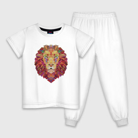 Детская пижама хлопок с принтом Lion Puzzle в Екатеринбурге, 100% хлопок |  брюки и футболка прямого кроя, без карманов, на брюках мягкая резинка на поясе и по низу штанин
 | animal | cat | lion | африка | животные | зверь | кот | кошка | лев | львенок | львица | тигр | хищник | царь