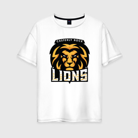 Женская футболка хлопок Oversize с принтом Lions в Екатеринбурге, 100% хлопок | свободный крой, круглый ворот, спущенный рукав, длина до линии бедер
 | animal | cat | lion | африка | животные | зверь | кот | кошка | лев | львенок | львица | тигр | хищник | царь