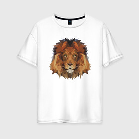 Женская футболка хлопок Oversize с принтом Father Lion в Екатеринбурге, 100% хлопок | свободный крой, круглый ворот, спущенный рукав, длина до линии бедер
 | animal | cat | lion | африка | животные | зверь | кот | кошка | лев | львенок | львица | тигр | хищник | царь