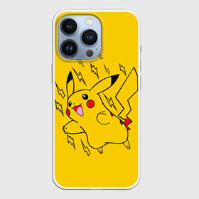 Чехол для iPhone 13 Pro с принтом Летящий Пикачу в Екатеринбурге,  |  | anime | pikachu | pokemon | poket monster | poketmon | аниме | анимэ | карманные монстры | пикачу | покемон