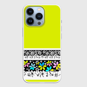 Чехол для iPhone 13 Pro с принтом Яркий цветочный узор в Екатеринбурге,  |  | абстрактный | для детей | зеленый | неоновый зеленый | разноцветный | современный | цветочный узор