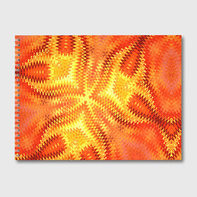 Альбом для рисования с принтом Желто-оранжевая абстракция  в Екатеринбурге, 100% бумага
 | матовая бумага, плотность 200 мг. | желто оранжевый | желтый | зигзаги | иллюзия | креативный | летний | осенний | фентези