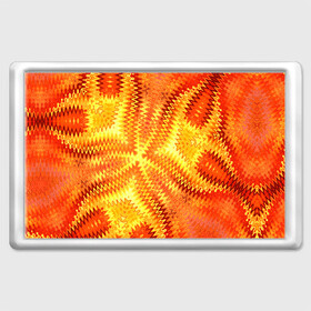 Магнит 45*70 с принтом Желто-оранжевая абстракция  в Екатеринбурге, Пластик | Размер: 78*52 мм; Размер печати: 70*45 | желто оранжевый | желтый | зигзаги | иллюзия | креативный | летний | осенний | фентези