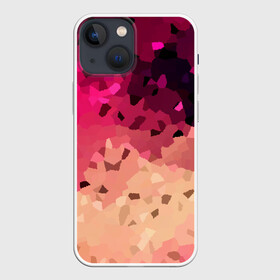 Чехол для iPhone 13 mini с принтом Бежево малиновый абстрактный в Екатеринбурге,  |  | абстрактный | бежевый | камуфляжный | летний | малиновый | модный | паттерн | современный | текстура | фуксия