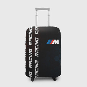 Чехол для чемодана 3D с принтом BMW - Racing (Pattern on left) в Екатеринбурге, 86% полиэфир, 14% спандекс | двустороннее нанесение принта, прорези для ручек и колес | auto | b m w | bmv | bmw | logo | m power | moto | performance | power | pro | racing | series | sport | авто | б м в | бмв | лого | логотип | марка | мото | паттерн | перфоманс | символ | спорт