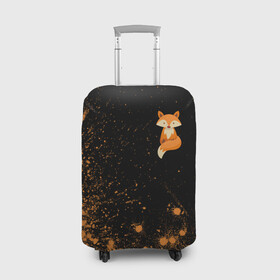 Чехол для чемодана 3D с принтом Foxy - Paint в Екатеринбурге, 86% полиэфир, 14% спандекс | двустороннее нанесение принта, прорези для ручек и колес | Тематика изображения на принте: fox | foxy | взрыв | животные | краска | лиенок | лис | лиса | лисами | лисий | лисичка | лисичкой | лисой | лисы | милая | милота | милые | рыжая | рыжие