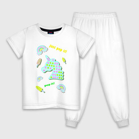 Детская пижама хлопок с принтом pop it единорог и радуга в Екатеринбурге, 100% хлопок |  брюки и футболка прямого кроя, без карманов, на брюках мягкая резинка на поясе и по низу штанин
 | ice cream | rainbow | unicorn | детский | единорог | игрушка | лопай | мороженое | поп ит | пузыри | пупырка | радуга | радужный | разноцветный
