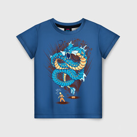 Детская футболка 3D с принтом Gyarados в Екатеринбурге, 100% гипоаллергенный полиэфир | прямой крой, круглый вырез горловины, длина до линии бедер, чуть спущенное плечо, ткань немного тянется | anime | dragon ball | pokemon | poket monster | poketmon | аниме | анимэ | гирадос | драконий жемчуг | карманные монстры | покемон