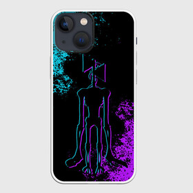 Чехол для iPhone 13 mini с принтом НЕОНОВЫЙ СИРЕНОГОЛОВЫЙ в Екатеринбурге,  |  | neon | siren head | игра | монстр | неон | сиреноголовый | существо | хоррор