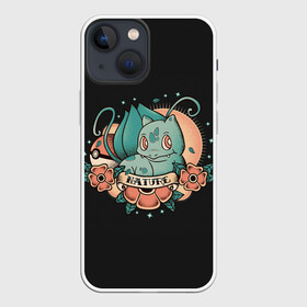 Чехол для iPhone 13 mini с принтом Тату Бульбазавр в Екатеринбурге,  |  | anime | bulbasaur | pokemon | poket monster | poketmon | аниме | анимэ | бульбазавр | карманные монстры | покемон