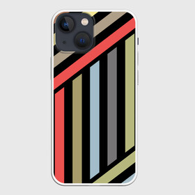 Чехол для iPhone 13 mini с принтом Абстрактный полосатый  узор в Екатеринбурге,  |  | абстрактный | геометрический | желтый | молодежный | оливковый | разноцветный | ретро | современный | черный