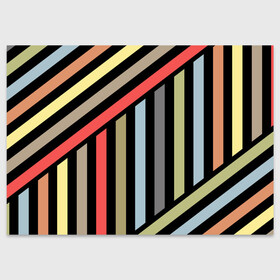 Поздравительная открытка с принтом Абстрактный полосатый  узор  в Екатеринбурге, 100% бумага | плотность бумаги 280 г/м2, матовая, на обратной стороне линовка и место для марки
 | абстрактный | геометрический | желтый | молодежный | оливковый | разноцветный | ретро | современный | черный
