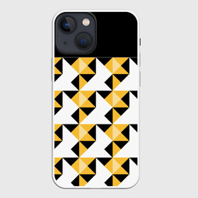 Чехол для iPhone 13 mini с принтом Черно желтый геометрический в Екатеринбурге,  |  | абстрактный | геометрический | желтый | молодежный | мужской | разноцветный | современный | черный