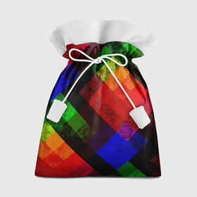 Подарочный 3D мешок с принтом Яркий геометрический узор  в Екатеринбурге, 100% полиэстер | Размер: 29*39 см | Тематика изображения на принте: абстрактный | геометрический | красный | модный узор | молодежный | мраморный | синий