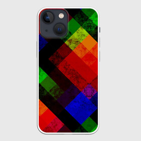 Чехол для iPhone 13 mini с принтом Яркий геометрический узор в Екатеринбурге,  |  | абстрактный | геометрический | красный | модный узор | молодежный | мраморный | синий