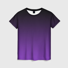 Женская футболка 3D с принтом Ночной градиент | Фиолетовый в Екатеринбурге, 100% полиэфир ( синтетическое хлопкоподобное полотно) | прямой крой, круглый вырез горловины, длина до линии бедер | Тематика изображения на принте: градиент | ночной | ночь | перелив | переход | сумерки | темный | феолетовый | фиолетовый | цвета | черный