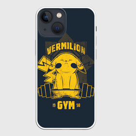 Чехол для iPhone 13 mini с принтом Vermilion gym в Екатеринбурге,  |  | anime | pokemon | poket monster | poketmon | аниме | анимэ | вермилион | карманные монстры | покемон | спорт | спортзал | спортсменам