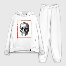 Женский костюм хлопок Oversize с принтом Костян в Екатеринбурге,  |  | frame | skeleton | skull | рамка | скелет