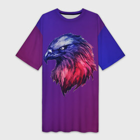 Платье-футболка 3D с принтом Вольная птица в Екатеринбурге,  |  | eagle | falcon | hawk | орел | сокол | ястреб