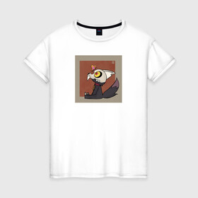 Женская футболка хлопок с принтом совиный дом:кинг в Екатеринбурге, 100% хлопок | прямой крой, круглый вырез горловины, длина до линии бедер, слегка спущенное плечо | бабочка | квадрат | кинг | монстр | череп