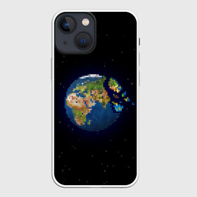 Чехол для iPhone 13 mini с принтом Разрушение земли в Екатеринбурге,  |  | art | pixel | pixelart | звезды | земля | земля в космосе | космос | пиксели | пиксель | пиксельарт | разрушение земли