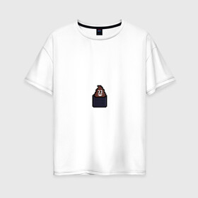 Женская футболка хлопок Oversize с принтом Смешная какашка в Екатеринбурге, 100% хлопок | свободный крой, круглый ворот, спущенный рукав, длина до линии бедер
 | art | pixel | pixelart | милаха | пиксели | пиксель | пиксельарт