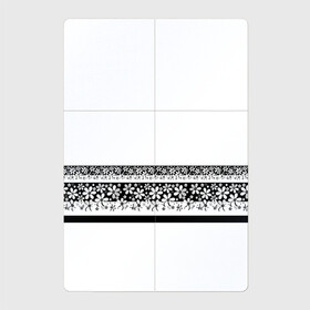 Магнитный плакат 2Х3 с принтом Черно-белый цветочный принт  в Екатеринбурге, Полимерный материал с магнитным слоем | 6 деталей размером 9*9 см | Тематика изображения на принте: белый | детский | для девушек | кайма | летний | ромашки | цветочный | цветы | черно белый | черный