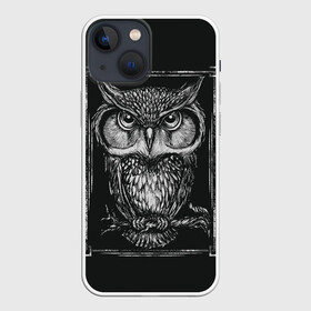 Чехол для iPhone 13 mini с принтом Филин в Екатеринбурге,  |  | взгляд | ночь | охота | птица | сова | филин