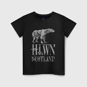 Детская футболка хлопок с принтом Halloween Scotland в Екатеринбурге, 100% хлопок | круглый вырез горловины, полуприлегающий силуэт, длина до линии бедер | bear | halloween | scotland | zombie | зомби | медведь | хэллоуин | шотландия.