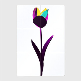Магнитный плакат 2Х3 с принтом Рождённая сиять в Екатеринбурге, Полимерный материал с магнитным слоем | 6 деталей размером 9*9 см | Тематика изображения на принте: born to shine | bright flower | crystal | flower | neon tulip | rgb | tulip | красивый цветок | кристалл | нежная | неон | неоновый тюльпан | природа | рожденная сиять | сияние | тюльпан | цветок | цветочек | цветы | яркий цветок