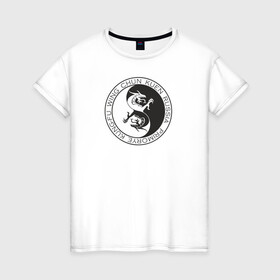 Женская футболка хлопок с принтом Клуб 5 Зверей в Екатеринбурге, 100% хлопок | прямой крой, круглый вырез горловины, длина до линии бедер, слегка спущенное плечо | вин чун | вин чун куэн | китайский дракон | кунг фу | ушу