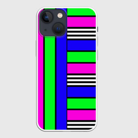 Чехол для iPhone 13 mini с принтом Полосатый яркий летний узор в Екатеринбурге,  |  | ассиметричный | детский | зеленый | малиновый | модный | молодежный | синий | современный | универсальный | яркий узор