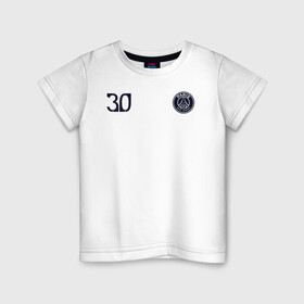Детская футболка хлопок с принтом PSG | Messi 30 (New 2022/23) в Екатеринбурге, 100% хлопок | круглый вырез горловины, полуприлегающий силуэт, длина до линии бедер | 0x000000123 | 30 | messi | neymar | paris saint germain | psg | месси | нейимар | псж