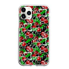 Чехол для iPhone 11 Pro матовый с принтом Абстрактный узор спелая вишня в Екатеринбурге, Силикон |  | Тематика изображения на принте: вишня | детский | зеленый | красная вишня | красный | летний узор | лето | ягодный принт | ягоды
