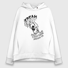 Женское худи Oversize хлопок с принтом Graffiti Cream в Екатеринбурге, френч-терри — 70% хлопок, 30% полиэстер. Мягкий теплый начес внутри —100% хлопок | боковые карманы, эластичные манжеты и нижняя кромка, капюшон на магнитной кнопке | Тематика изображения на принте: black | cream | gza | hip hop | method man | music | new york | odb | old school | rap | rza | wu tang | wu tang clan | аудио | винил | ву тэнг | граффити | диджей | кассета | микрофон | музыка | нью йорк | пластинка | рэп | рэпер | хип хоп