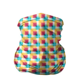 Бандана-труба 3D с принтом Красочные кубы в Екатеринбурге, 100% полиэстер, ткань с особыми свойствами — Activecool | плотность 150‒180 г/м2; хорошо тянется, но сохраняет форму | квадраты | кубы | паттерн | пиксели | разноцветный