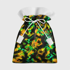 Подарочный 3D мешок с принтом Абстрактный желто-зеленый узор в Екатеринбурге, 100% полиэстер | Размер: 29*39 см | абстрактный | желтый | зеленый | камуфляж | мужской | популярный | размытый узор | современный | черный