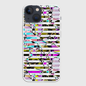Чехол для iPhone 13 mini с принтом Полосатый абстрактный узор в Екатеринбурге,  |  | горизонтальные полосы | летний дизайн | модный | молодежный | мужской | полосы | разноцветные полосы