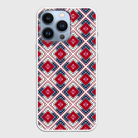 Чехол для iPhone 13 Pro с принтом Красно синий плед  клетка в Екатеринбурге,  |  | абстрактный | геометрический | красный | плед | пэчворк | синий | современный | этнический