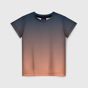 Детская футболка 3D с принтом PREDAWN GRADIENT в Екатеринбурге, 100% гипоаллергенный полиэфир | прямой крой, круглый вырез горловины, длина до линии бедер, чуть спущенное плечо, ткань немного тянется | абстракция | амбре | без дизайна | градиент | градиент и ничего лишнего | градиенты | закат | на каждый день | оранжевая | оранжевое | оранжевый | рассвет | серая | серое | серый | синий | синяя