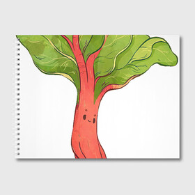 Альбом для рисования с принтом Ревень в Екатеринбурге, 100% бумага
 | матовая бумага, плотность 200 мг. | арт | зелень | красный | мило | милота | овощ | овощи | ревень | рисунок | свежие овощи | свежий овощ | свежий продукт