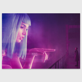 Поздравительная открытка с принтом Blade Runner знаменитый кадр в Екатеринбурге, 100% бумага | плотность бумаги 280 г/м2, матовая, на обратной стороне линовка и место для марки
 | blade runner 2049 | cyberpunk | future | hologram | neon | ryan gosling | бегущий по лезвию 2049 | будущее | голограмма | киберпанк | неон | райан гослинг | фильмы