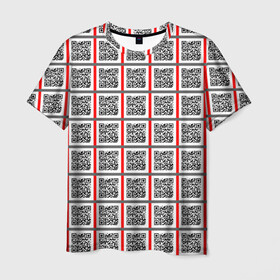 Мужская футболка 3D с принтом Почитай Игнатова QR в Екатеринбурге, 100% полиэфир | прямой крой, круглый вырез горловины, длина до линии бедер | code | qr | square | квадраты | клетка | код | узор