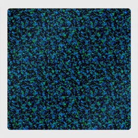 Магнитный плакат 3Х3 с принтом Абстрактный зелено-синий узор  в Екатеринбурге, Полимерный материал с магнитным слоем | 9 деталей размером 9*9 см | абстрактный | вкрапления | зеленый | молодежный | мраморный | синий | современный | черный и синий