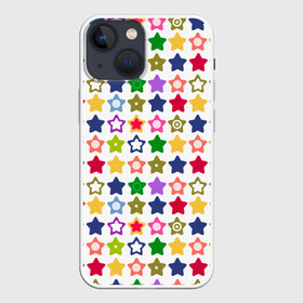 Чехол для iPhone 13 mini с принтом Разноцветные звездочки в Екатеринбурге,  |  | абстрактный | детский | звезды | зеленый | красный | летний | разноцветные звезды | синий | современный