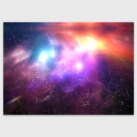 Поздравительная открытка с принтом Космос, сияние и звезды в Екатеринбурге, 100% бумага | плотность бумаги 280 г/м2, матовая, на обратной стороне линовка и место для марки
 | Тематика изображения на принте: galaxy | gradient | nature | neon | night | space | stars | universe | вселенная | галактика | градиент | закат | звезды | звезды космос | космический принт | космос | небо | неон | ночь | облака | переливы | планеты | природа