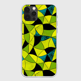 Чехол для iPhone 12 Pro с принтом Гранжевый яркий зеленый  в Екатеринбурге, силикон | область печати: задняя сторона чехла, без боковых панелей | абстрактный | гранжевая текстура | зеленый | летний | молодежный | современный | ярко желтый